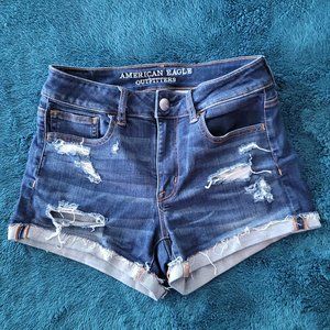 AE Jean Shorts - High Waisted, Ripped, Cuffed
